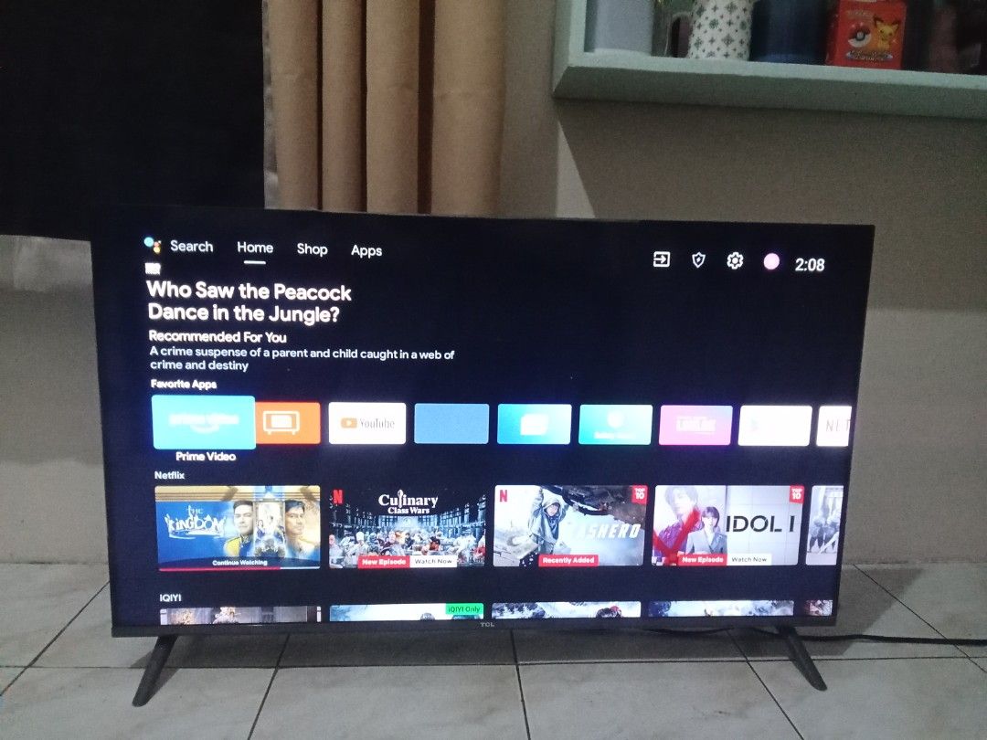 40 inch TCL Android Smart TV (Category: TV) located in Manila. Submitted by nics_parker (Listing ID 1466192946, Image 1). Description: Brand: TCL Android Smart TV Design: Sleek dark grey frame with slim legs Built-in Apps: Netflix, Prime Video, YouTube, IQIYI, and more Condition: Clean unit, powers up smoothly Display: Clear and vibrant screen for movies and shows Performance: Works great with easy access to streaming services ✓ No issue (Rarely 