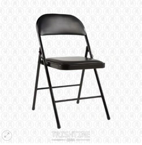 TFP-017 | Folding Leather Chair (Category: Chairs) located in Caloocan City. Submitted by jim.trishtineofficefurnitures (Listing ID 1466235918, Image 1). Description: - Color: Classic black - Build: Sturdy metal frame with padded seat and backrest - Storage: Folds flat for quick and easy storage - Versatile Use: Great for parties, home offices, or study desks - Condition: Clean, well-maintained, and mechanism works smoothly.
