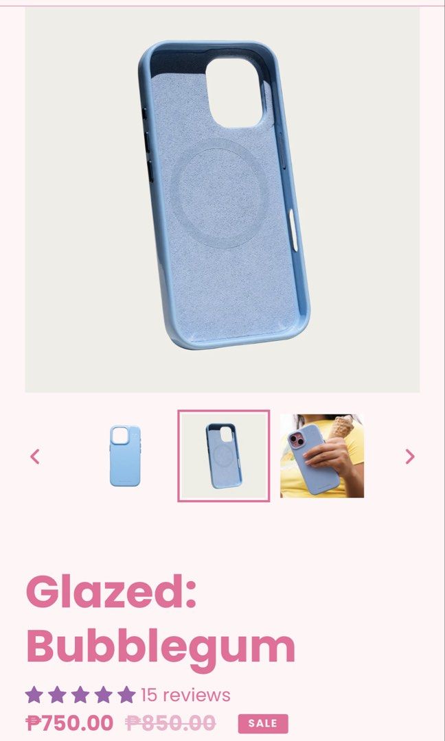 The hub cebu glazed iPhone 16 case (Category: Cases & Sleeves) located in Los Banos. Submitted by claulim (Listing ID 1466230188, Image 3). Description: Brand new Glazed: Bubblegum Iphone 16 case .