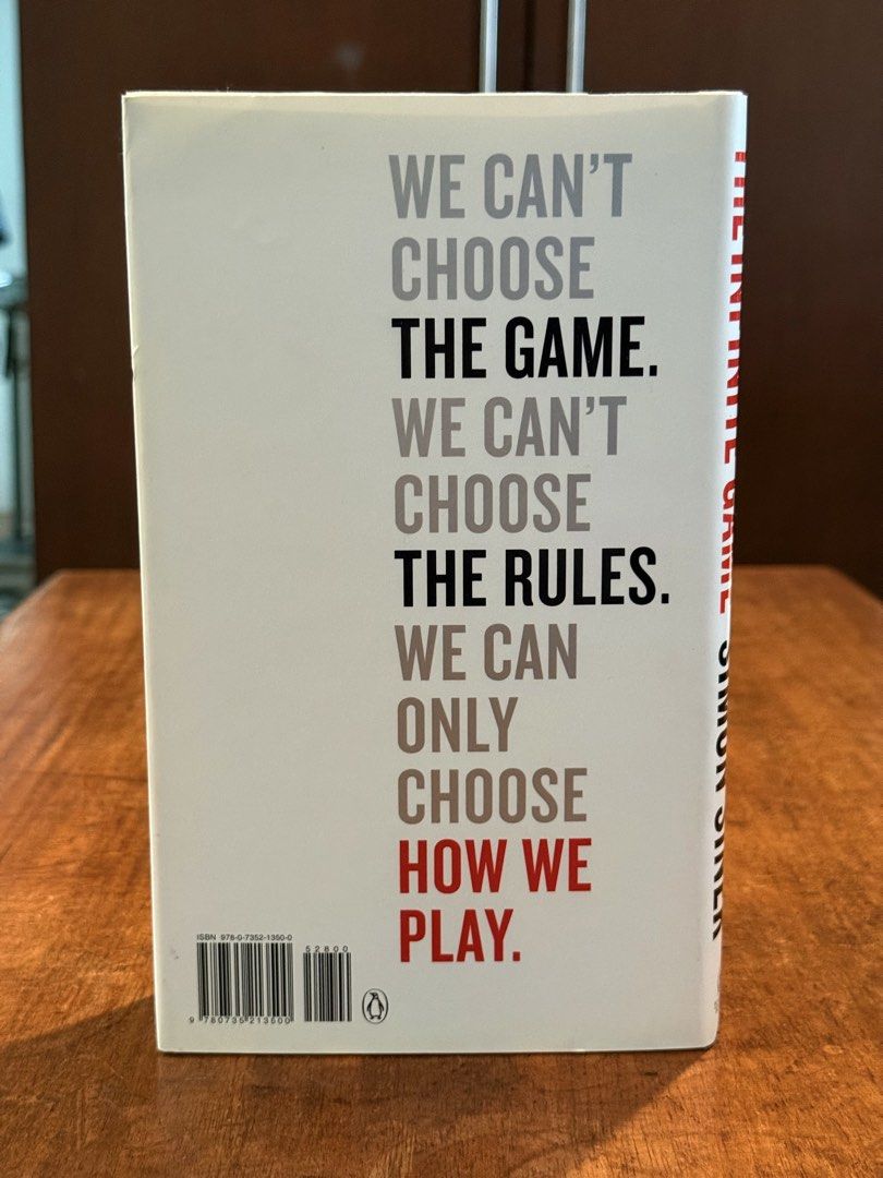 The Infinite Game by Simon Sinek (Category: Storybooks) located in Pasig City. Submitted by mxvxt (Listing ID 1466251492, Image 2). Description: 〰 hardcover 〰 brand new and unread 〰 new york times bestseller 〰 2 copies available — great for gifting 〰 perfect read for leadership and business strategy enthusiasts! 〰 P999 in fully booked, currently out of stock!.