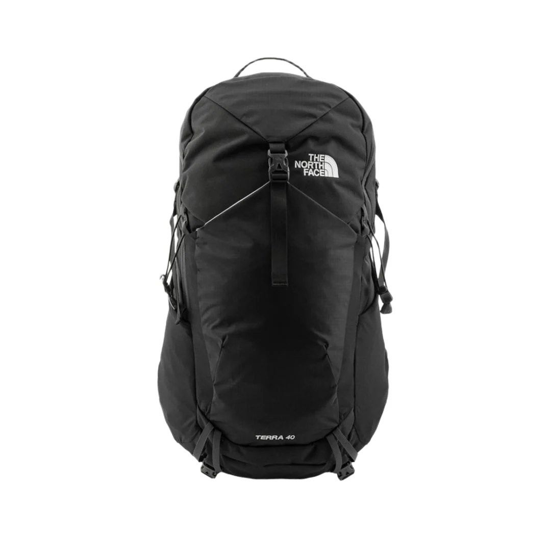 The North Face Terra 40 Backpack Black (Category: Backpacks) located in Makati City. Submitted by ella.mee (Listing ID 1466267337, Image 2). Description: - Brand: The North Face - Model: Terra 40 (Hiking & Outdoors) - Color: Black - Capacity: 40 Liters - Condition: Clean, never used on trails (serial tags still attached) - Features: Durable fabric, multiple adjustment straps, and convenient side pockets.