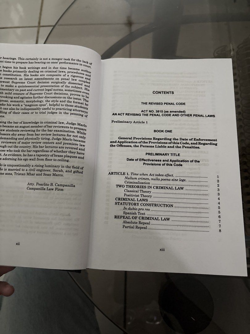 The Revised Penal Code Book 1 (2021 ed) Campanilla (Category: Textbooks) located in Surigao. Submitted by jzerda00 (Listing ID 1466213146, Image 2). Description: Negotiable price.