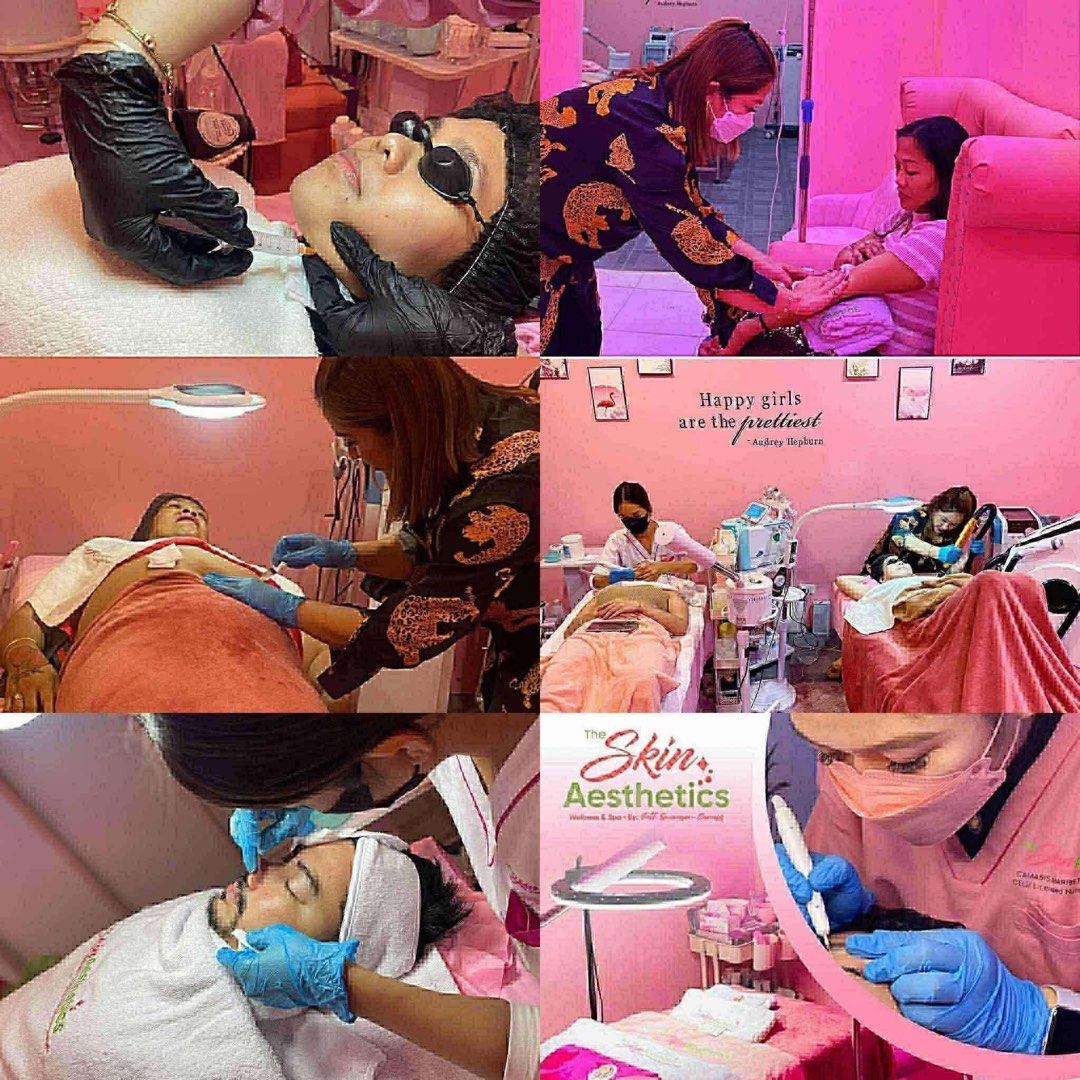 The Skin Aesthetic Wellness & Spa Services (Category: Vouchers) located in Quezon City. Submitted by vaugncruz08 (Listing ID 1466157405, Image 1). Description: - Spa: The Skin Aesthetic Wellness & Spa - Services: Facial treatments, IV therapy, and body procedures - Vibe: Relaxing pink-themed salon interior - Team: Handled by licensed nurses - Equipment: Modern skincare equipment - How to book: Send a message to reserve an appointment or inquire a