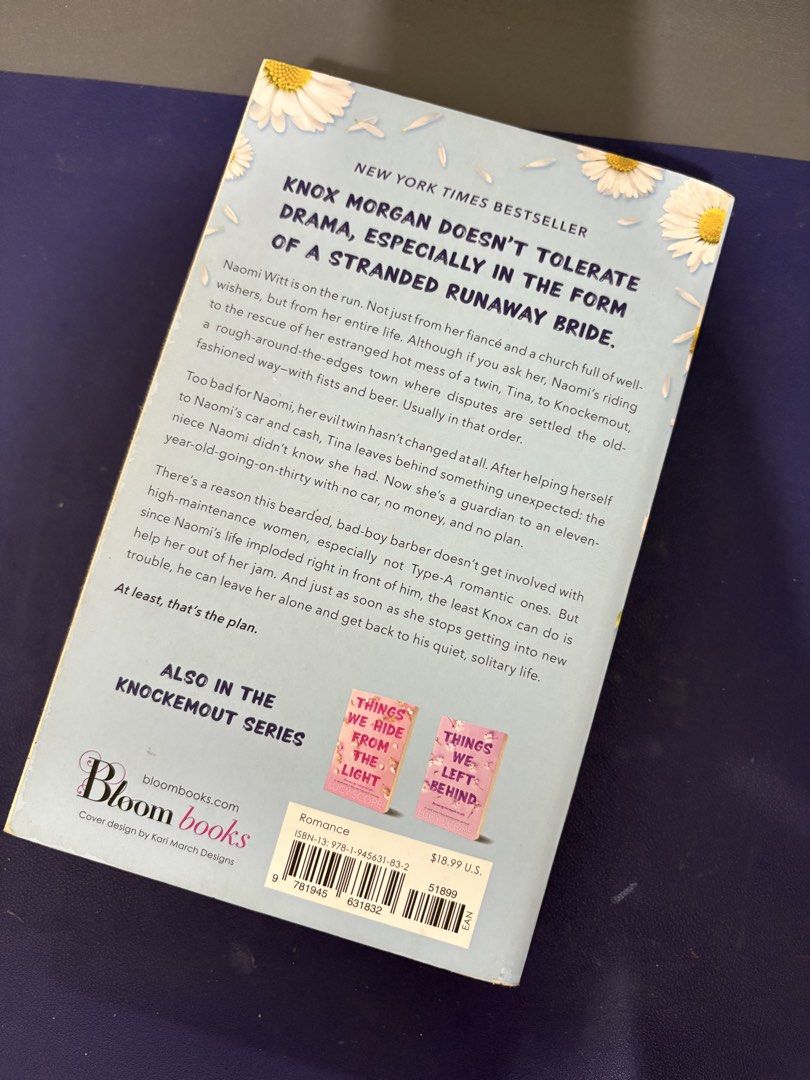 Things We Never Got Over by Lucy Score paperback (Category: Storybooks) located in Pasig City. Submitted by munchinitajanella (Listing ID 1466271861, Image 2). Description: - Title: Things We Never Got Over by Lucy Score - Series: Book 1 in the Knockemout series - Format: Paperback edition by Bloom Books - Condition: brand new, clean pages, minor shelf wear on edges - Perfect for: Romance lovers and great as a beach read.