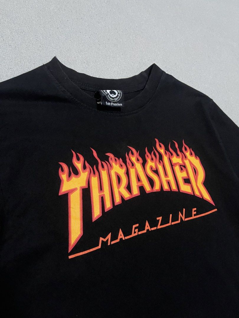Thrasher Flame Tee (Category: Tshirts & Polo Shirts ) located in Bulacan. Submitted by sanjisthrift (Listing ID 1466313898, Image 2). Description: Size Small Width 17.5 Length 26 Very Good Condition 9/10 Slightly fade.