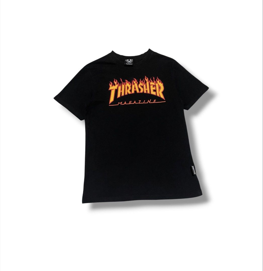Thrasher Flame Tee (Category: Tshirts & Polo Shirts ) located in Bulacan. Submitted by sanjisthrift (Listing ID 1466313898, Image 1). Description: Size Small Width 17.5 Length 26 Very Good Condition 9/10 Slightly fade.