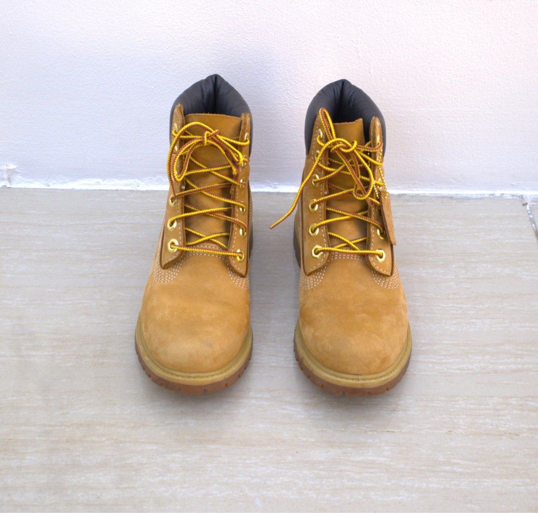 Timberland Premium Waterproof Boots Yellow Wheat (Category: Boots) located in Manila. Submitted by angelokon56028 (Listing ID 1466207278, Image 3). Description: Timberland Premium 6-inch Waterproof Boot Size 6.5 womens 100% legit and original No box / can provide replacement box 9/10 very good condition 5,000 only Location 12 San Rafael Extension Plainview Mandaluyong City 09189310585.