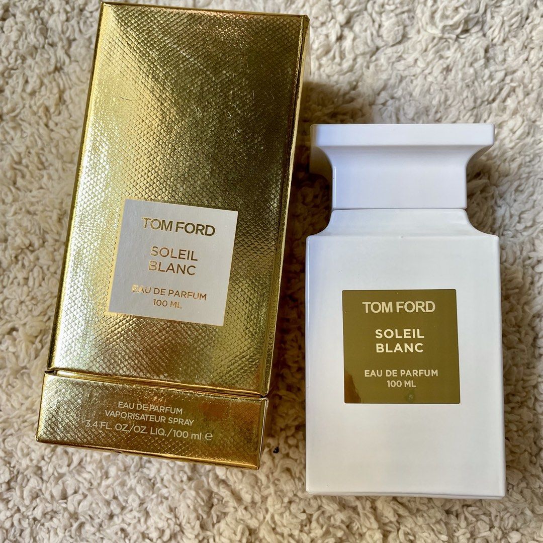 Tom Ford Soleil Blanc Eau de Parfum (Category: Fragrance & Deodorants) located in Subic. Submitted by javsprelovedstuffs (Listing ID 1466223969, Image 1). Description: Creamy-coconut floral scent Tester (High Qlty) Pls no asking if OG given the price 😂 Can last for hours Good for everyday perfume #perfume #perfumeph #burberry #jomalone #armani #dubaiperfume .