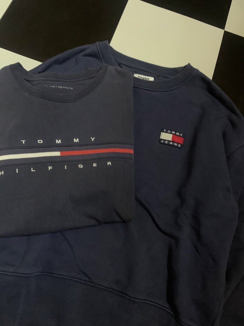 TOMMY HELFIGER (Category: Tshirts & Polo Shirts ) located in Manila. Submitted by wild.just_trift (Listing ID 1466163903, Image 1). Description: TOMMY T SHIRT & LONG SLEEVE ASPACK 850+sf LONG SLLEVE - excellent condition - color rate 8.5/10 - issues small sink hole - size M ₱649 T SHIRT - good condition - color rate 8/10 - issues semi faded, and small sink hole - size M ₱349.