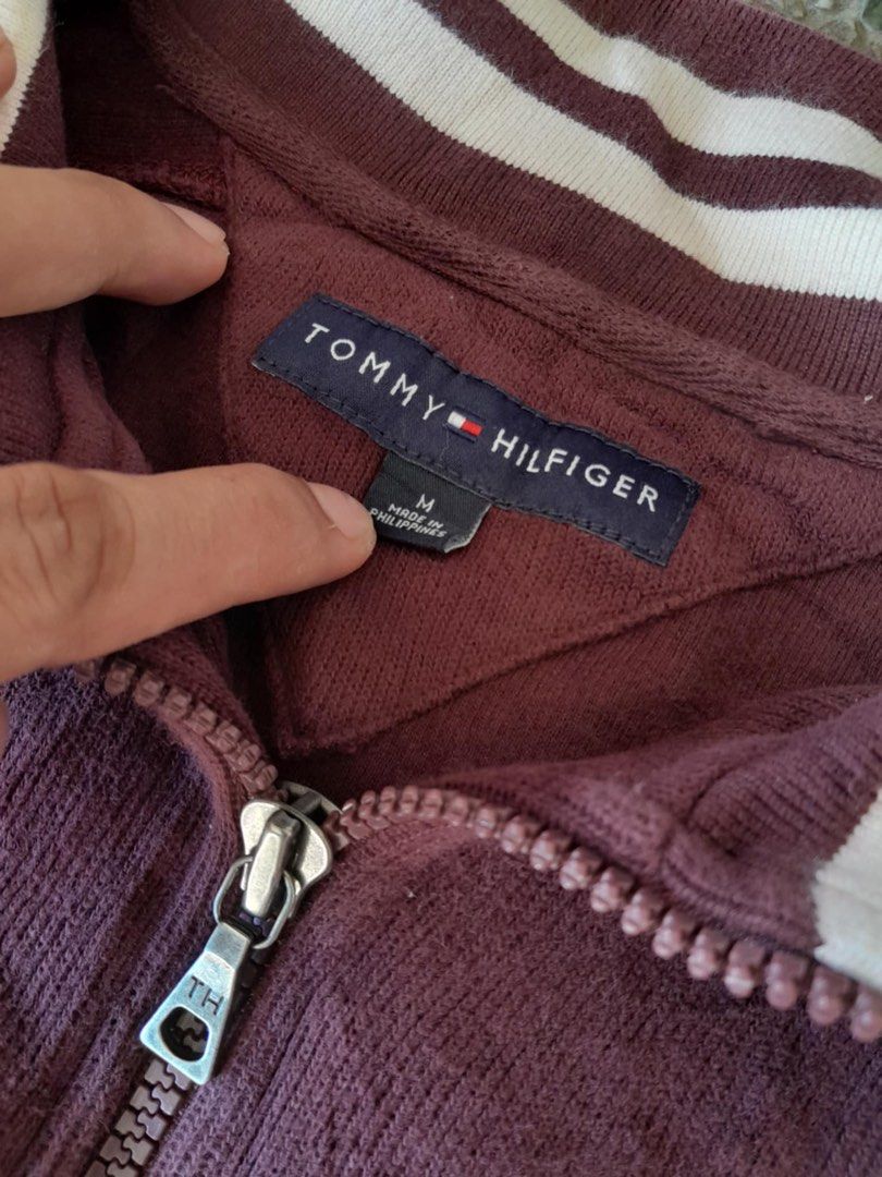 Tommy Hilfiger Quarter-zip Long Sleeve (Category: Coats, Jackets and Outerwear) located in Manila. Submitted by a.stmngo (Listing ID 1466288380, Image 2). Description: Tommy Hilfiger Quaterzip Size medium on tag Width 22 inches Length 27 inches Good Condition 📍Manage your expectation. Item is thrifted 📍Nagcarlan, Laguna.