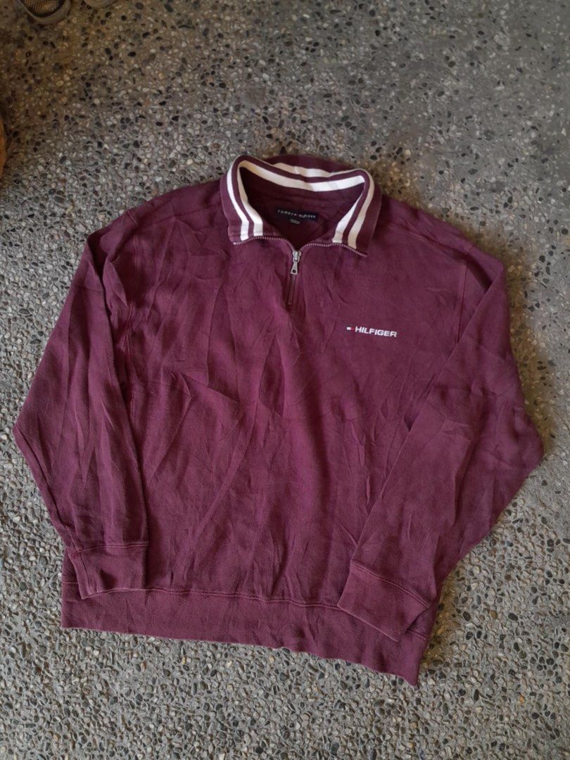 Tommy Hilfiger Quarter-zip Long Sleeve (Category: Coats, Jackets and Outerwear) located in Manila. Submitted by a.stmngo (Listing ID 1466288380, Image 1). Description: Tommy Hilfiger Quaterzip Size medium on tag Width 22 inches Length 27 inches Good Condition 📍Manage your expectation. Item is thrifted 📍Nagcarlan, Laguna.