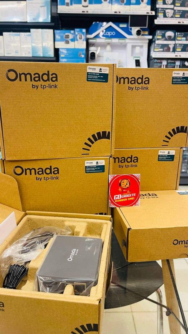 TP-Link Omada Gigabit Switch Router Hardware Boxes (Category: Networking) located in Cavite. Submitted by jerickher83429 (Listing ID 1466251295, Image 1). Description: - Brand new TP-Link Omada enterprise networking equipment - Straight from the store shelf in original packaging - Includes hardware unit, power adapter, and cables as shown - Perfect for home office or business network setups - Send a message to inquire about available models and p
