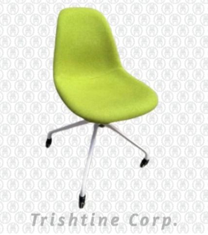 TPR-FAB-008 | Modern upholstered Chair (Category: Office Furniture & Fixtures) located in Caloocan City. Submitted by jim.trishtineofficefurnitures (Listing ID 1466224363, Image 1). Description: - Color: Bright lime green - Design: Molded seat shell with comfortable fabric upholstery - Base: Sturdy white metal star base with 4 smooth-rolling caster wheels - Ergonomics: Smooth curves designed for comfortable daily seating - Perfect for: Study desk