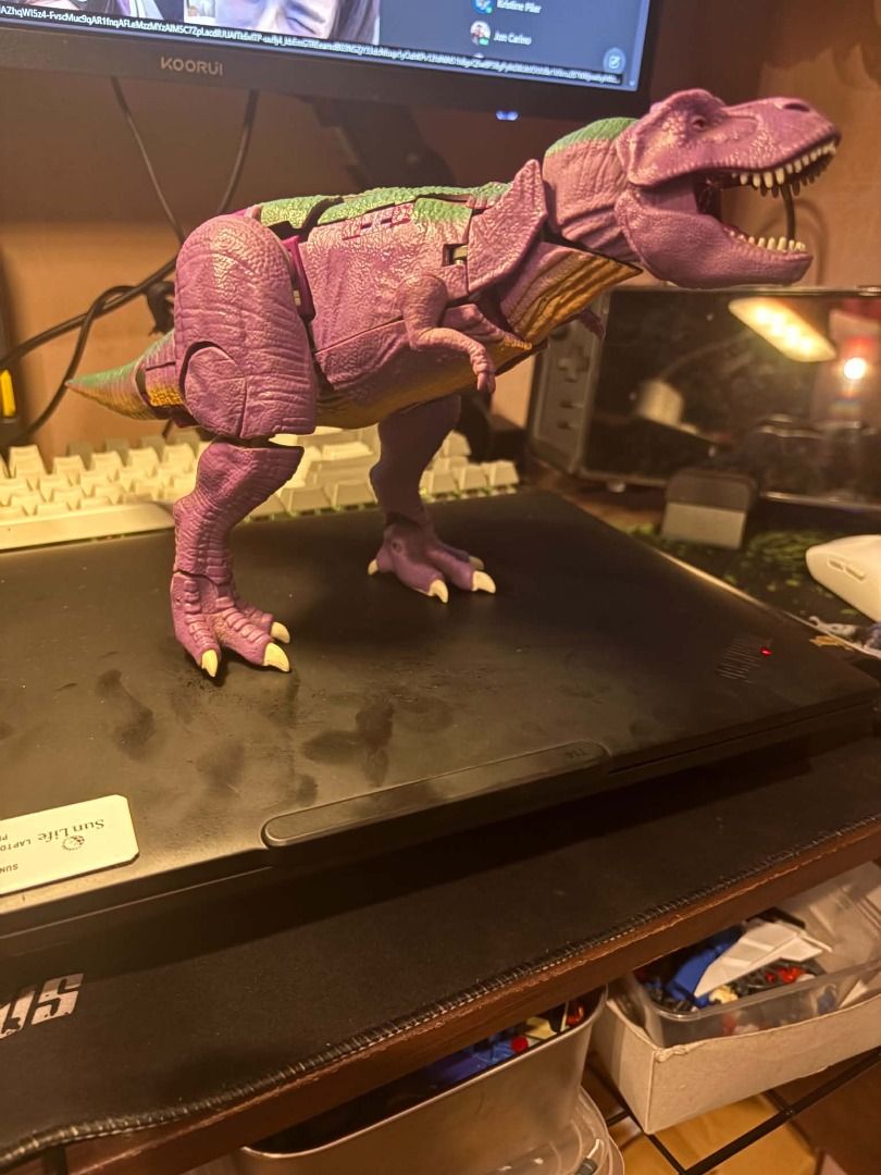 Transformers Kingdom War For Cybertron Megatron (Beast) (Category: Action & Battle Toys) located in Taguig. Submitted by livehorse.8cf1df (Listing ID 1466295378, Image 2). Description: - Purple and green Beast Wars Megatron action figure - Converts smoothly between robot and T-Rex modes - Fully articulated joints for dynamic posing - Clean paint with minimal wear - Stands securely on its own in both modes - Perfect collectible piece for Transform