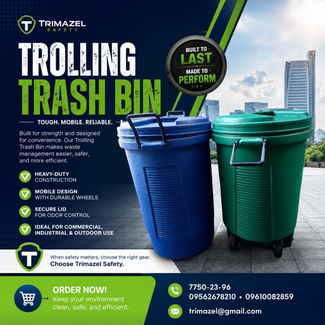 TROLLING TRASH BIN (Category: Looking For) located in Paranaque City. Submitted by buynowbilikanow (Listing ID 1466160316, Image 1). Description: ✅ Guaranteed lowest price ✅ Quality products ✅ Big discount for bulk orders ✅ 100% LEGIT TRUSTED SUPPLIER! ✅ With Complete Legal Documents ✅ BIR Registered We Supply All Kinds Of PPE Supplies, Raincoat, Hard Hat, Cooler Box, Plastic Trash Bin, Road Barriers, Kayak Boats, Crystal Kayak, Traffic Cone, T-B