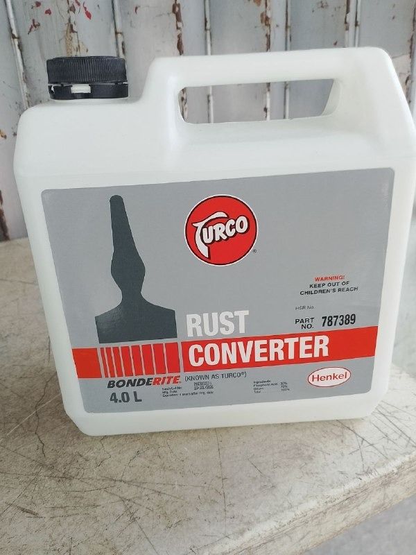 Turco Rust Converter Specs: 4L (Category: Construction Tools & Equipment) located in Manila. Submitted by 09171479278_elsie. (Listing ID 1466159820, Image 1). Description: Turco Rust Converter Specs: 4L.