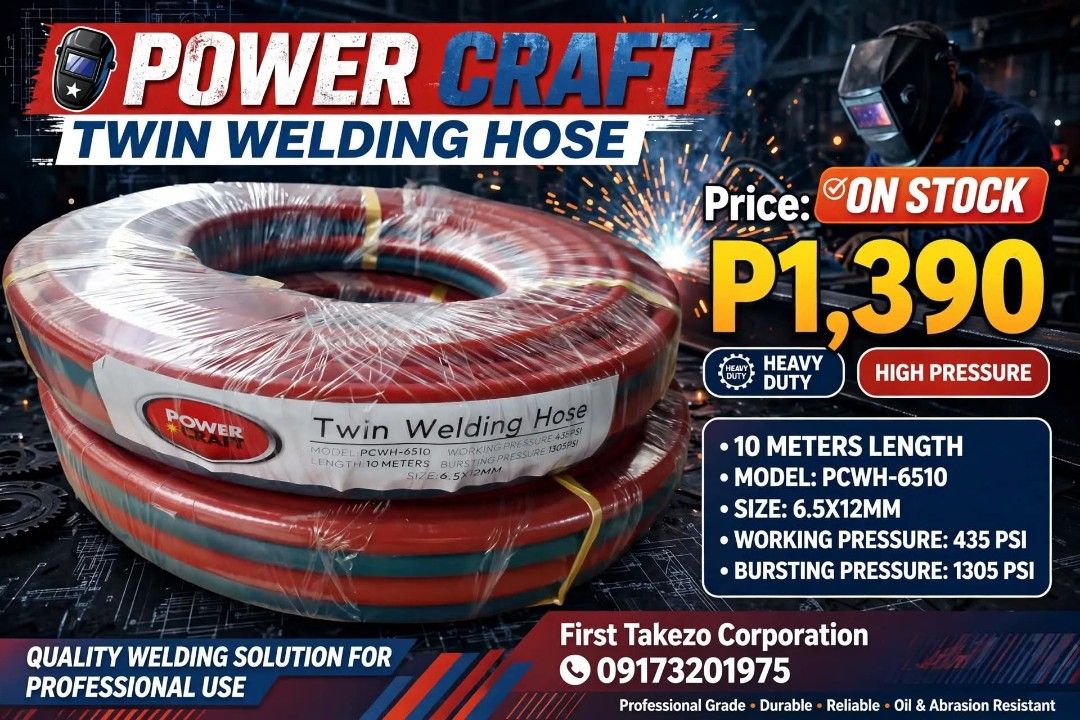 Twin Hose (Category: Industrial Equipment) located in Imus. Submitted by oscarlegaspi92 (Listing ID 1466234889, Image 1). Description: Item: Twin Hose Specs: 10mtrs.