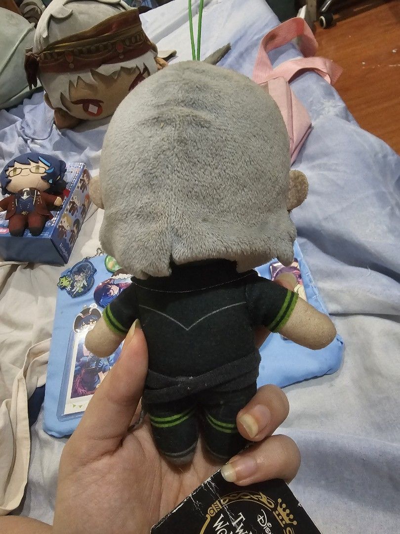 Twisted Wonderland Silver PE uniform plush (Category: Plushies & Soft Toys) located in Pasig City. Submitted by rueloheim (Listing ID 1466332898, Image 3). Description: Silver nui with tag in-tact! (though pretty beaten up) A little dusty from display, aside from that, no other flaws.