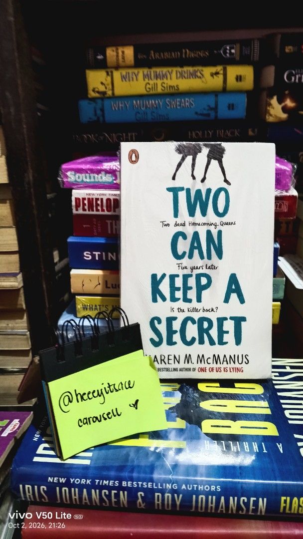 Two Can Keep a Secret by Karen M. McManus (Category: Storybooks) located in Calamba. Submitted by heeeyitsace (Listing ID 1466167332, Image 1). Description: -Paperback -Brand new sealed with freebies for sure buyer.