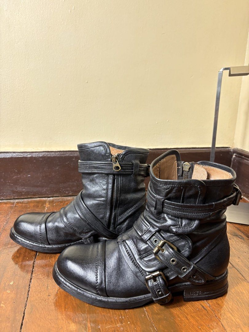 Ugg Collection Elisabeta Ash Bikers Boots (Category: Boots) located in Manila. Submitted by earlylifecrisis (Listing ID 1466286734, Image 3). Description: Size 8 Condition 9/10 Measure it by inch Insole: 9.5 Outsole: 11 Heels: 1.5 •Refund / Returns not allowed allowed •Please do check the dimensions size on labels sometimes are not accurate on the sizing •Ask me before purchasing.