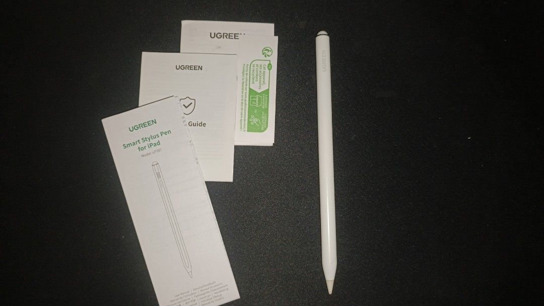 UGREEN Stylus (No Bluetooth) (Category: Office & Business Technology) located in Manila. Submitted by freecloud_68a41d (Listing ID 1466192152, Image 1). Description: UGREEN Stylus Pen (No Bluetooth Required) Price: ₱500 Condition: Unused (with a small scratch, does not affect performance). Key Features: -Full-screen palm rejection. -Tilt control for adjustable line thickness. -Magnetic absorption (attaches to your tablet). -Real-time power displa