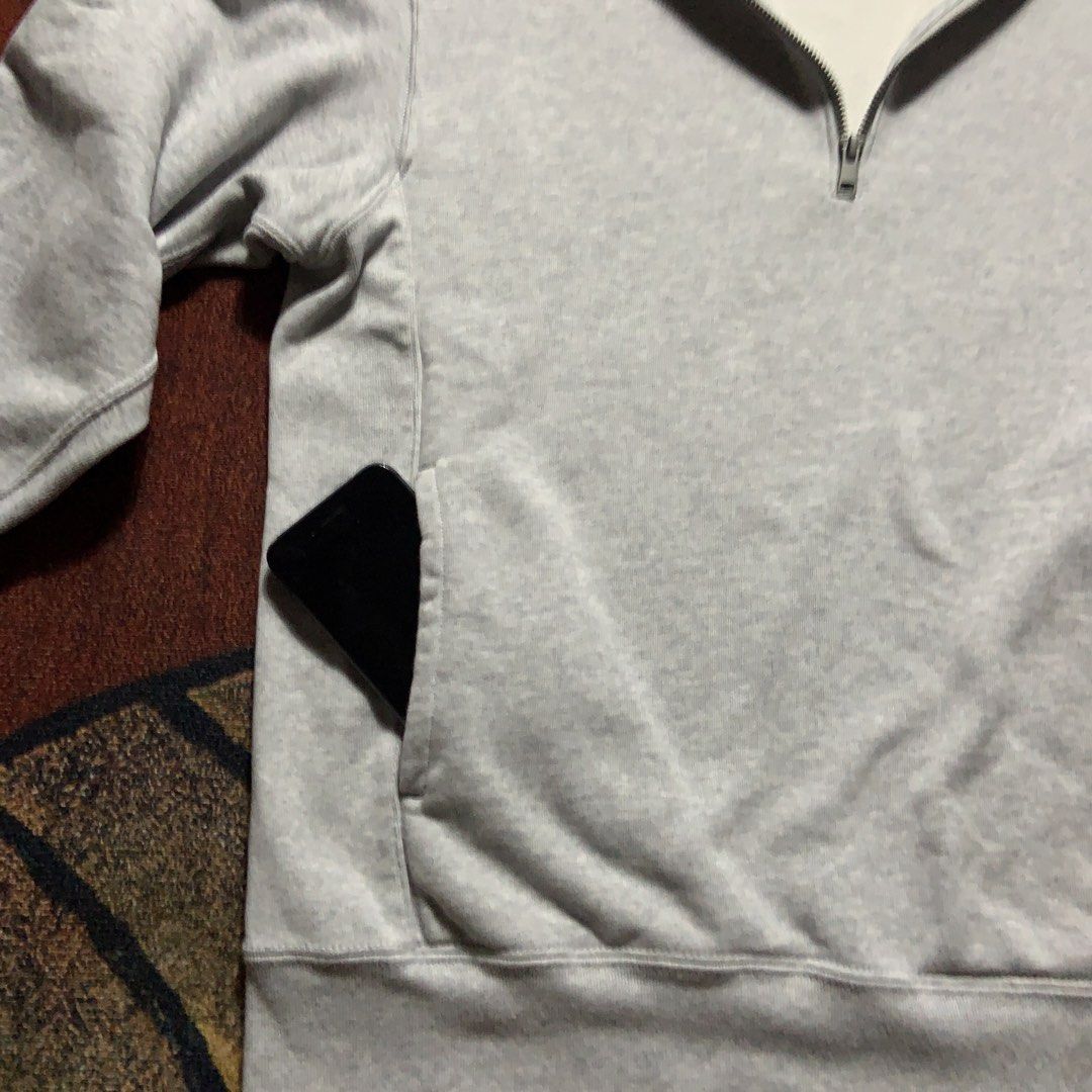 Uniqlo Grey Half Zip Sweatshirt (Category: Coats, Jackets and Outerwear) located in Puerto Princesa. Submitted by jdthrifts (Listing ID 1466308990, Image 3). Description: Dimes: 22x26 No issue Excellent condition Color rate: 10/10 700 only PM!.