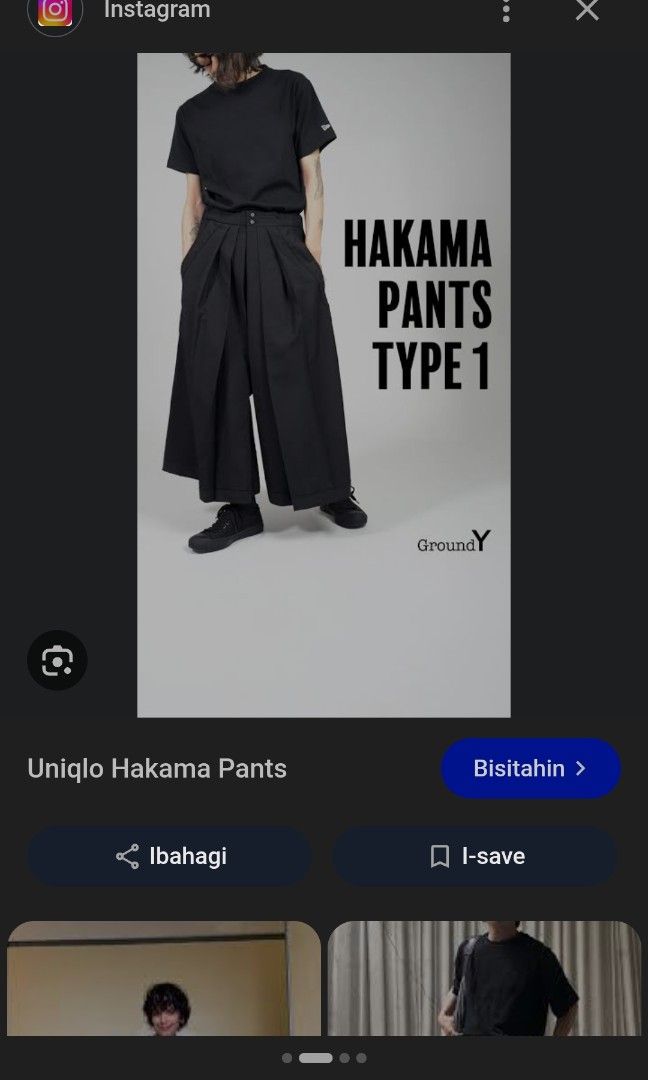 UNIQLO:C HAKAMA PANTS (Category: Trousers) located in Ozamiz City. Submitted by 2nd.sight (Listing ID 1466204972, Image 2). Description: fresh from bale size w: 29-30 l: 35.5 hem: 16 cut washtag like new.