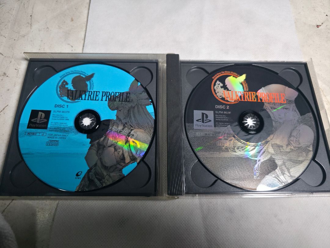 Valkyrie Profile PS1 Jap (Category: PlayStation) located in Cagayan de Oro. Submitted by retrogamingcdo (Listing ID 1466223419, Image 2). Description: - Game: Valkyrie Profile (Japanese Import) - Platform: PlayStation 1 (PSone) - Condition: Clean discs and case - Includes: Disc 1 & Disc 2 in black jewel case, no manual - Genre: Classic Enix RPG.