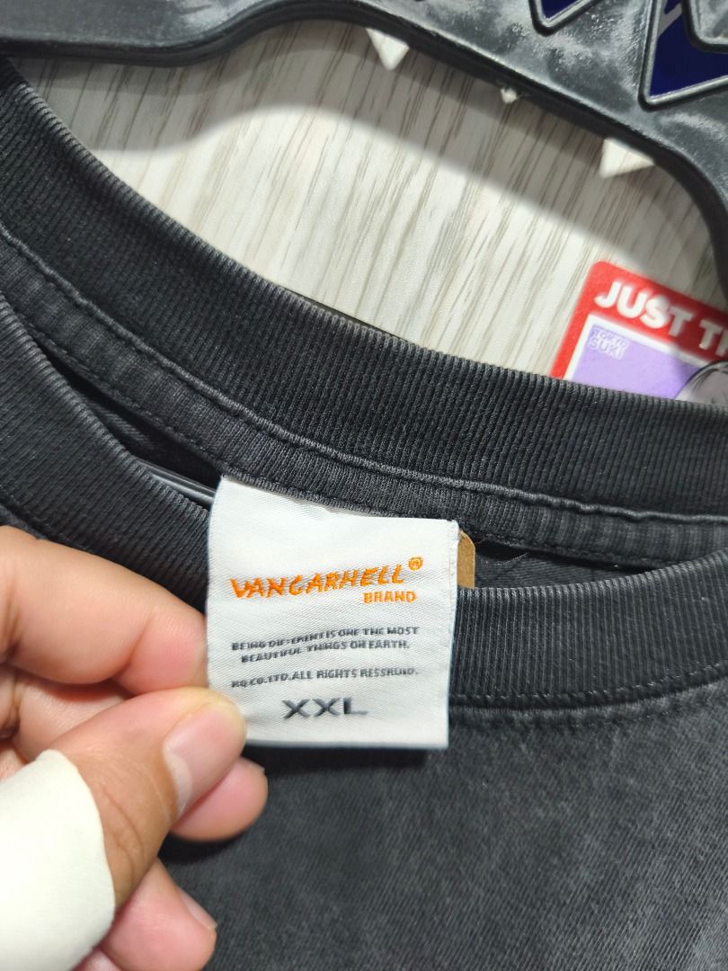 VANCARHELL FLame TEE (Category: Tshirts & Polo Shirts ) located in Davao. Submitted by thethriftproject082 (Listing ID 1466303689, Image 3). Description: Vancarhell 📍𝐌𝐈𝐍𝐄: 380 📍𝐒𝐈𝐙𝐄 𝐎𝐍 𝐓𝐀𝐆: XXL 📍𝐃𝐈𝐌𝐄𝐒: 27 x 26 - Color: Faded black - Design: Bold blue flame chest graphic - Fit: Relaxed, comfortable everyday fit - Fabric: Soft, broken-in feel from washing - Neckline: Classic crew neck - Condition: Great casual piece, ready to w