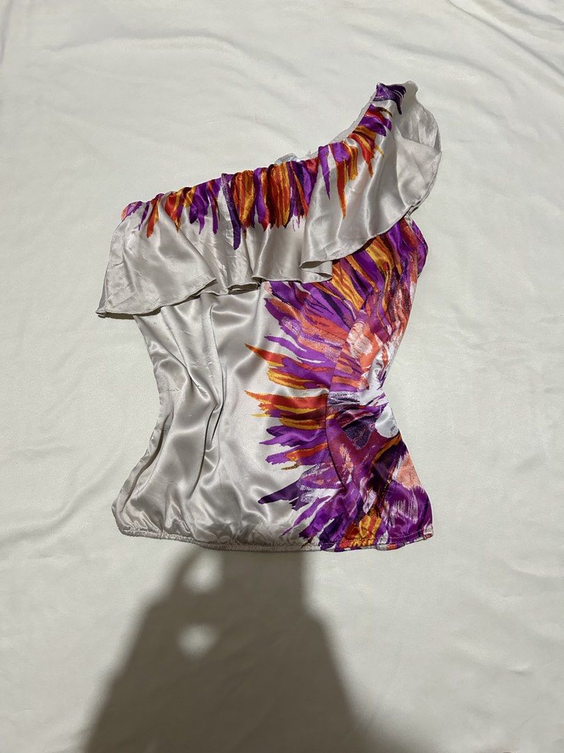 vietnam top | one shoulder satin top (Category: Sleeveless) located in Pagadian. Submitted by yowna_declutters (Listing ID 1466241375, Image 1). Description: good as new loc: pagadian city, mindanao .