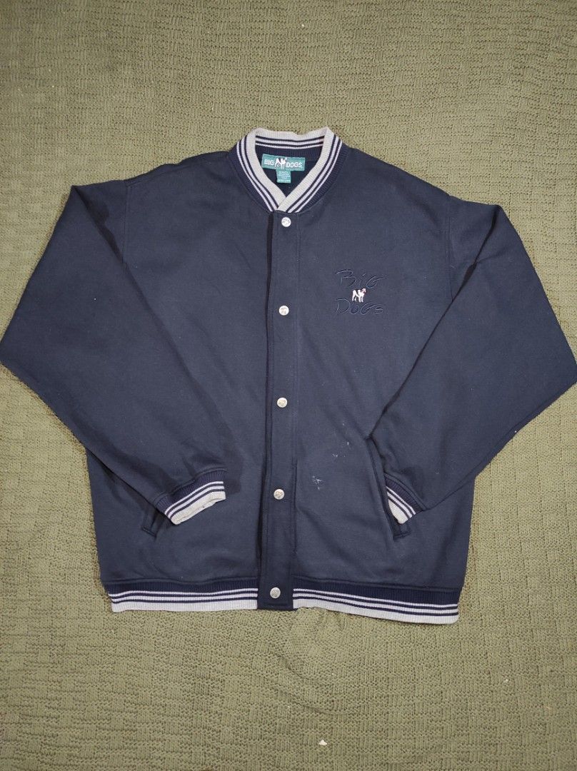 VINTAGE BIG DOG VARSITY JACKET (Category: Coats, Jackets and Outerwear) located in Las Pinas. Submitted by jeusmanlangit (Listing ID 1466170611, Image 1). Description: VINTAGE BIG DOG VARSITY JACKET SIZE: LARGE ON TAG DIMES: W: 27. L: 31 ISSUE: MAY STAIN VISIBLE SA PIC 620 PESOS LANG DM📩.