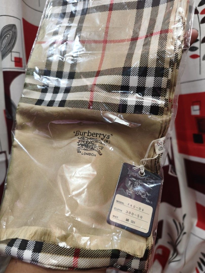 Vintage Burberry Long Scarf (Category: Luxury Accessories) located in Digos. Submitted by emmanuel28 (Listing ID 1462908124, Image 3). Description: Vintage Burberry Long Scarf 100% Silk material Bnew with tags Authentic Location: Davao del sur Buyer shoulders shipping fee.