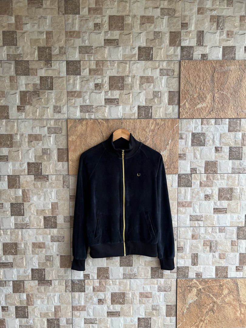 VINTAGE FREDPERRY - GEOMETRIC PATTERN TRACK JACKET (Category: Coats, Jackets and Outerwear) located in Bacolod City. Submitted by timelessbyjosh (Listing ID 1466269080, Image 1). Description: BEST FOR CASUAL & COZY OUTFITS SIZE : US 10 ACTUAL COLOR : BLACK COLOR RATE : 9 OUT OF 10 CONDITION : EXCELLENT FOR A VINTAGE PIECE MATERIAL : 80 % COTTON & 20 % POLYESTER MADE IN : PORTUGAL FLAWS : STAIN ( SEE LAST PHOTO FOR REFERENCE ) DIMENSIONS LENGTH - 