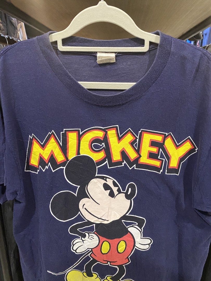 Vintage Mickey Mouse Tshirt (Category: Tshirts & Polo Shirts ) located in Manila. Submitted by jmonthriftfinds. (Listing ID 1466303374, Image 2). Description: Vintage Mickey Mouse Size Medium 19x28 Dimes Used condition Crack prints & Fade neck part 8/10 color rate 350 +sf.