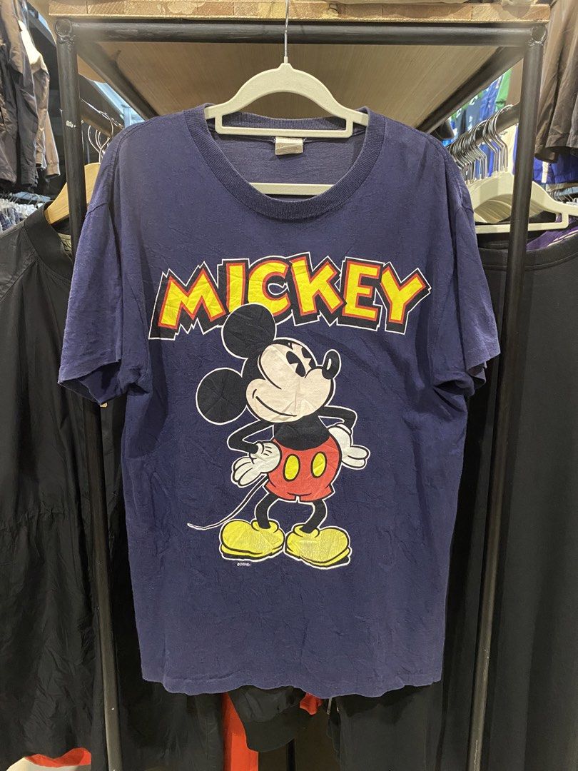 Vintage Mickey Mouse Tshirt (Category: Tshirts & Polo Shirts ) located in Manila. Submitted by jmonthriftfinds. (Listing ID 1466303374, Image 1). Description: Vintage Mickey Mouse Size Medium 19x28 Dimes Used condition Crack prints & Fade neck part 8/10 color rate 350 +sf.