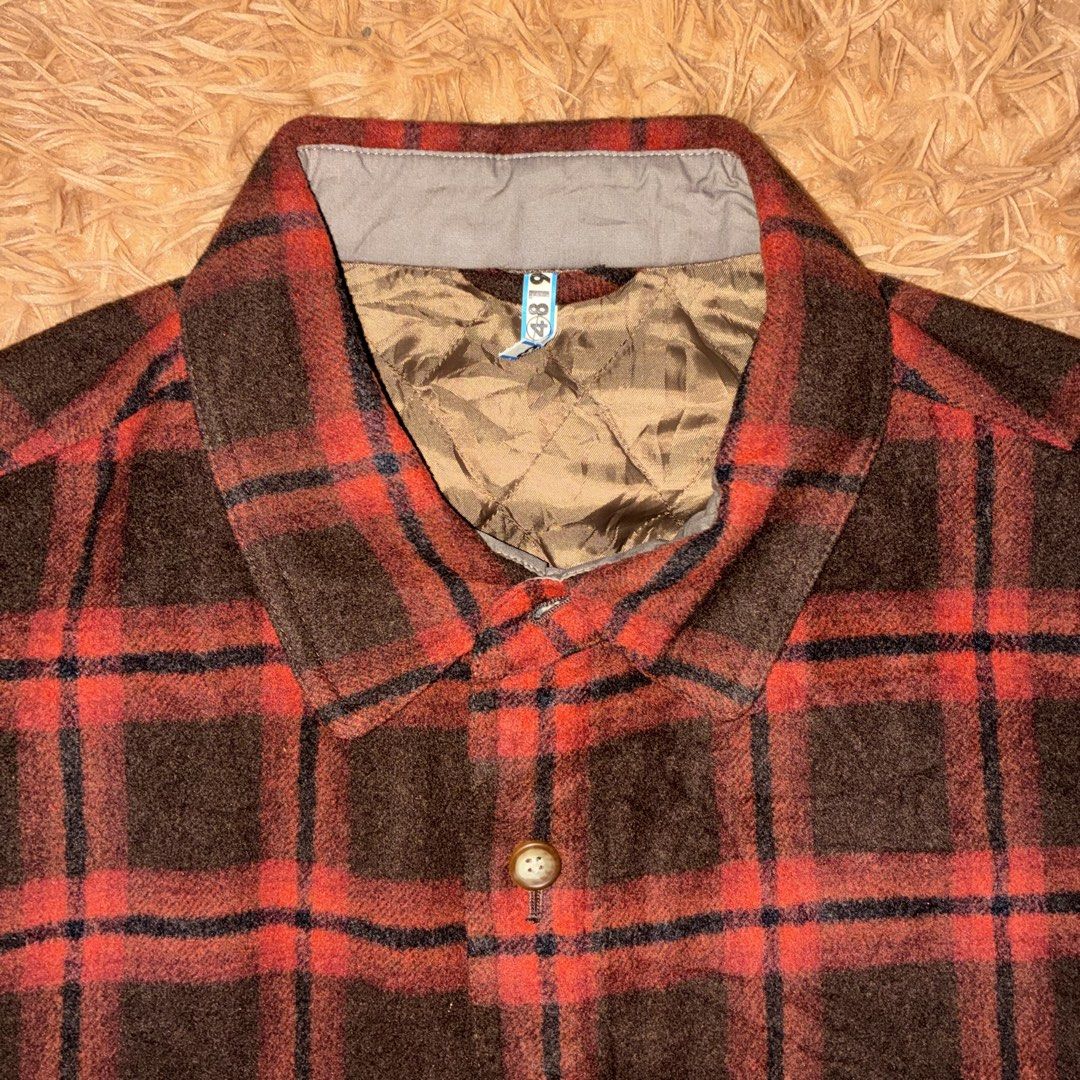 Vintage Random Wool Blend Flannel Jacket (Category: Coats, Jackets and Outerwear) located in Nabua. Submitted by elevadoray (Listing ID 1466293399, Image 2). Description: Vintage Random Wool Blend Flannel Jacket Large (23.5 x 29.5 Inches) Excellent Condition (10/10) P500 Other Detail: -2 Front Button Chest Pocket -With Side Pockets -Quilted Inner Accent Lining.