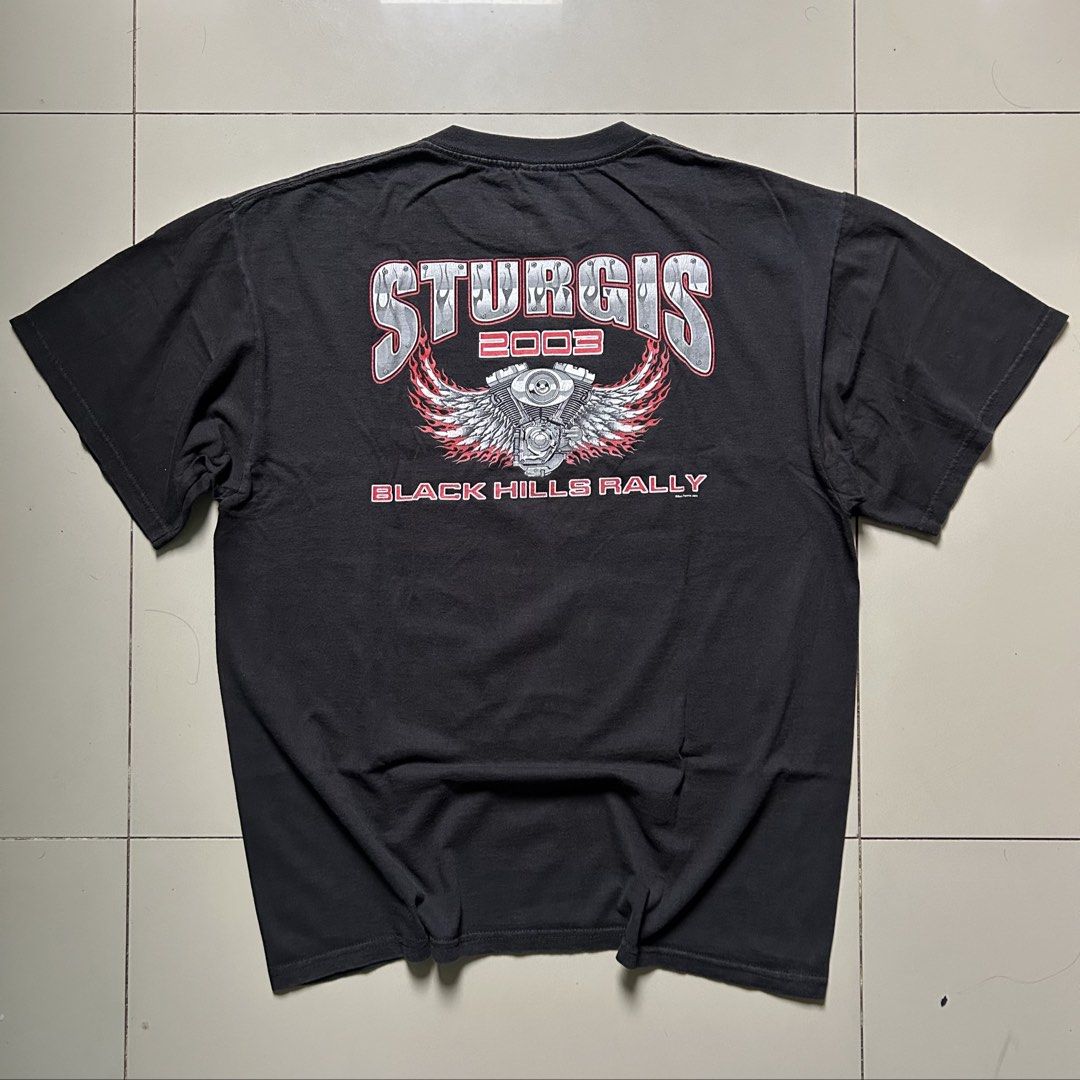 Vintage Sturgis 2003 (Category: Tshirts & Polo Shirts ) located in Cebu City. Submitted by jeen.yuhs (Listing ID 1466203394, Image 2). Description: Size Large 21.5-22x27 Fits Boxy Clean Excellent Condition, Tight Neck (See Photos).