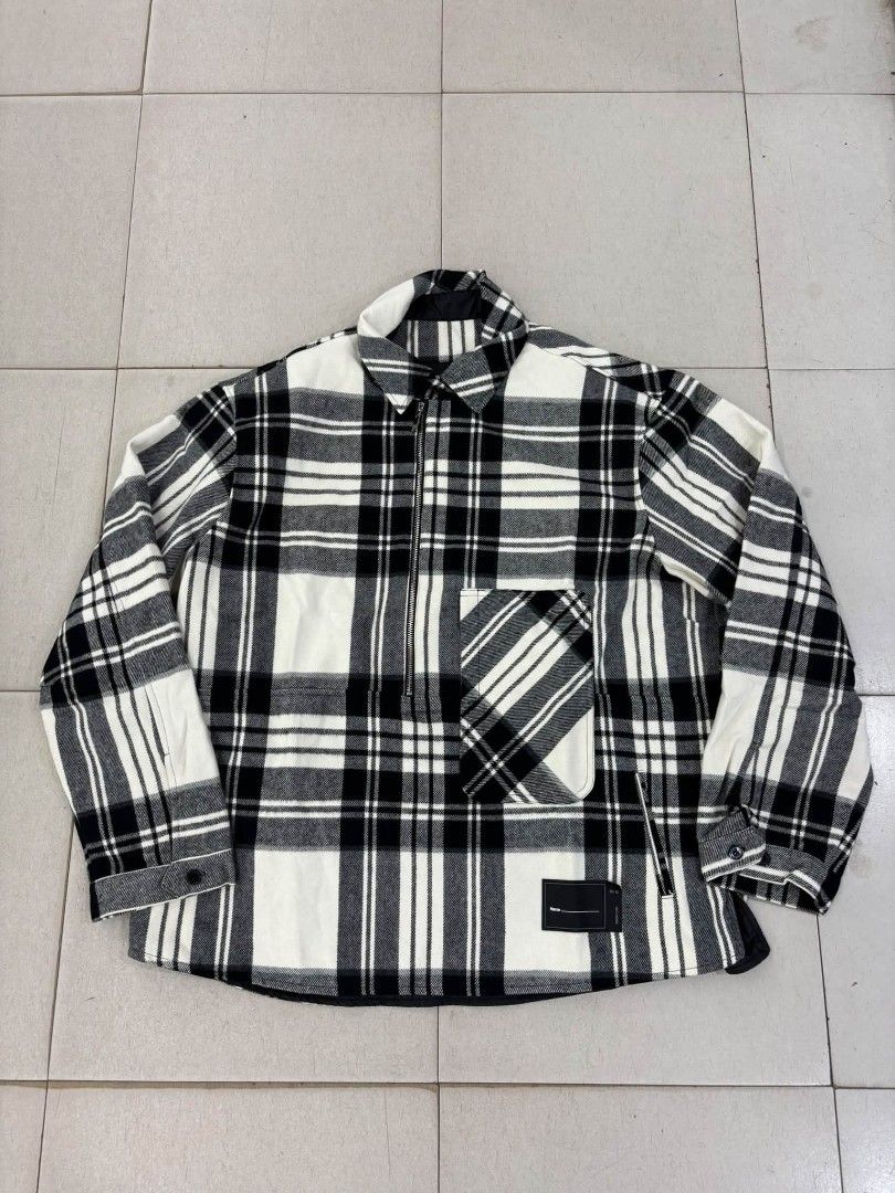 We11done half zip wool plaid (Category: Coats, Jackets and Outerwear) located in Navotas City. Submitted by DalVintage (Listing ID 1466289597, Image 1). Description: large on tag fits xl 24.5 width 29 length as new condish.