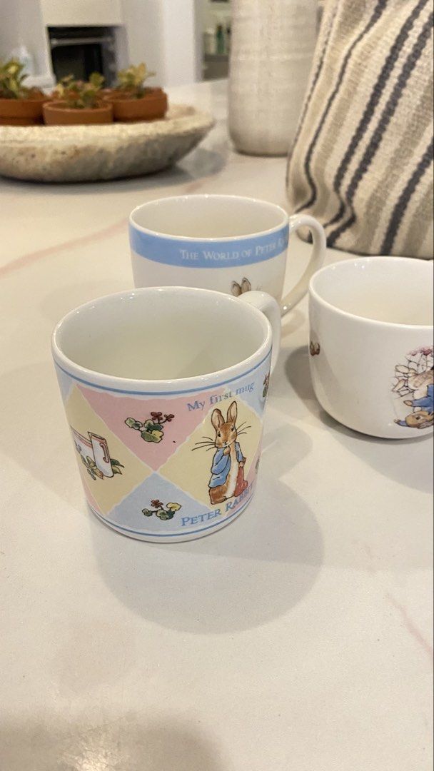 Wedgwood Peter Rabbit My First Mug 1998 (Category: Coffee & Tea Tableware) located in Manila. Submitted by pinklilo (Listing ID 1466239473, Image 2). Description: selling as bundle of 3.