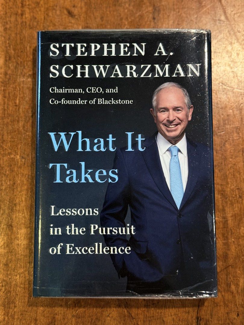 What It Takes by Stephen A. Schwarzman (Category: Storybooks) located in Pasig City. Submitted by mxvxt (Listing ID 1466227347, Image 1). Description: 〰 hardcover 〰 brand new and unread, still in original plastic shrink wrap 〰 content: leadership lessons, business strategies, and personal memoirs 〰 perfect for: entrepreneurs, students, professionals aiming for excellence, or as a christmas gift!.