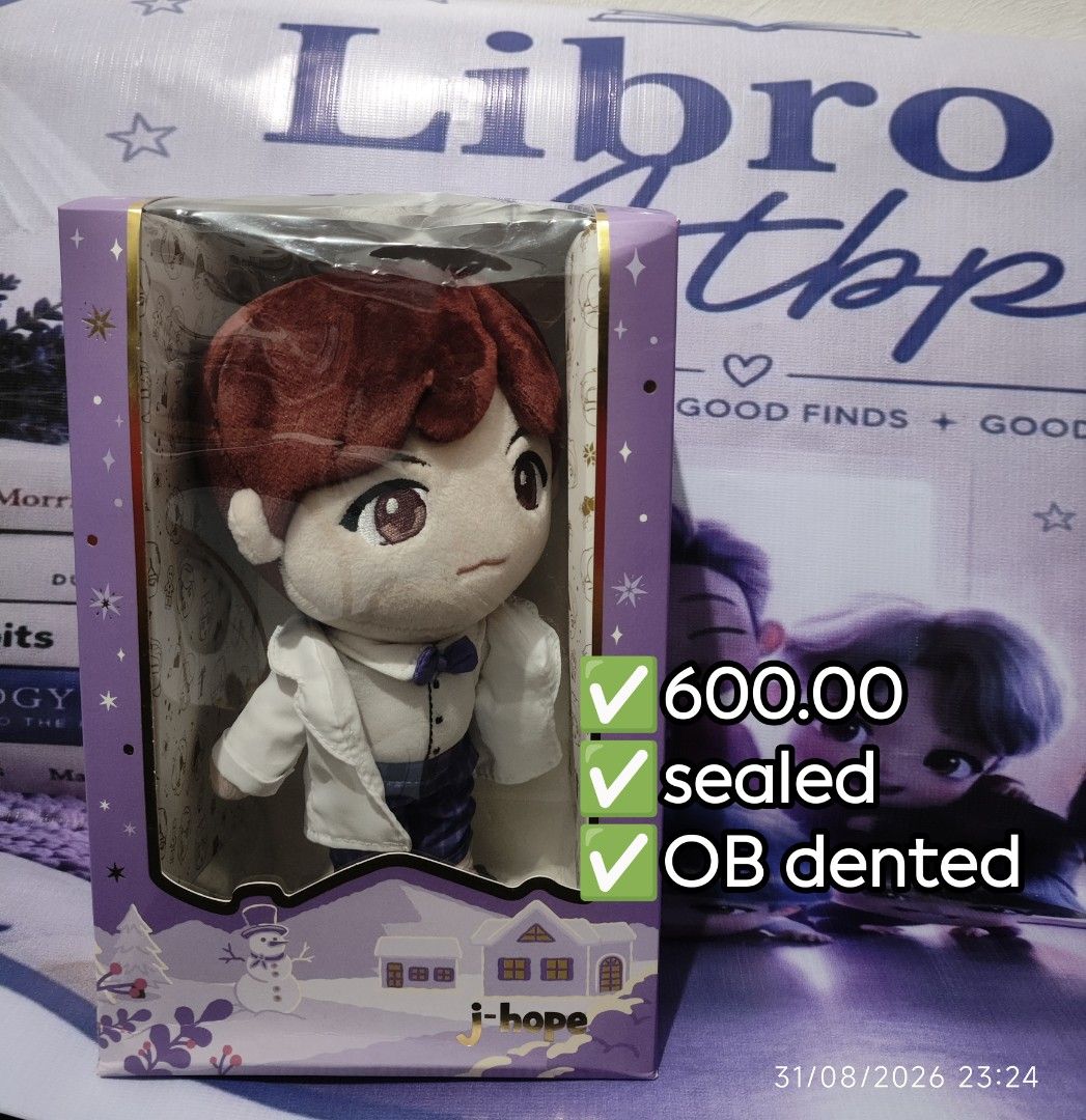 Winter Plush - J-Hope (Category: K-Wave Merchandise) located in Quezon City. Submitted by libro_atbp (Listing ID 1466256175, Image 1). Description: 🧸💜 TINY TAN / BT21 FOR SALE! ⤷ Personal collection decluttering ✨ ⤷ Paubos sale. ⤷ 📸 Prices are on the photos. ⤷ 📍 North Olympus Subd., Quezon City • pm for inquiries • no cancellations! • PAYO ONLY! FIRST-TO-PAY POLICY MOD: sdd/j&t/flash MOP: gcash/maya/gotyme/maribank.
