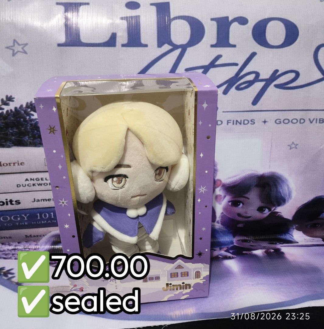 Winter Plush Jimin (Category: K-Wave Merchandise) located in Quezon City. Submitted by libro_atbp (Listing ID 1466256265, Image 1). Description: 🧸💜 TINY TAN / BT21 FOR SALE! ⤷ Personal collection decluttering ✨ ⤷ Paubos sale. ⤷ 📸 Prices are on the photos. ⤷ 📍 North Olympus Subd., Quezon City • pm for inquiries • no cancellations! • PAYO ONLY! FIRST-TO-PAY POLICY MOD: sdd/j&t/flash MOP: gcash/maya/gotyme/maribank.