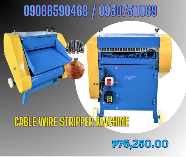 wire stripper machine or cable wire stripping machine (Category: Looking For) located in Caloocan City. Submitted by rochelleflores356-82603 (Listing ID 1466225828, Image 1). Description: Specification: Cable Diameter: 1~60mm Power: 2.2kW Capacity: 30m/min Net Weight: 110kg Machine Size: 760*640*920mm Voltage: 1 Phase ✅ Quality products ✅ Big discount for bulk orders ✅ 100% LEGIT TRUSTED SUPPLIER! ✅ With Complete Legal Documents ✅ BIR Registered 