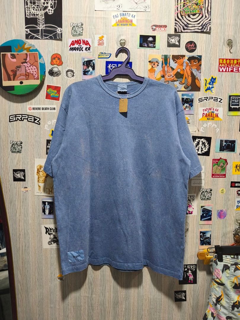 WTAPS Visual Uparmored Blue T-Shirt Coordinates Print (Category: Tshirts & Polo Shirts ) located in Davao. Submitted by thethriftproject082 (Listing ID 1466302678, Image 1). Description: WTAPS Acid Wash Tee 📍𝐌𝐈𝐍𝐄: 400 📍𝐒𝐈𝐙𝐄 𝐎𝐍 𝐓𝐀𝐆: 2XL 📍𝐃𝐈𝐌𝐄𝐒: 29 x 23 - Color: Blue with vintage faded wash - Fit: Relaxed everyday fit with classic crew neckline - Detail: Small black text on left sleeve cuff ('visual uparmored' with Tokyo coordi