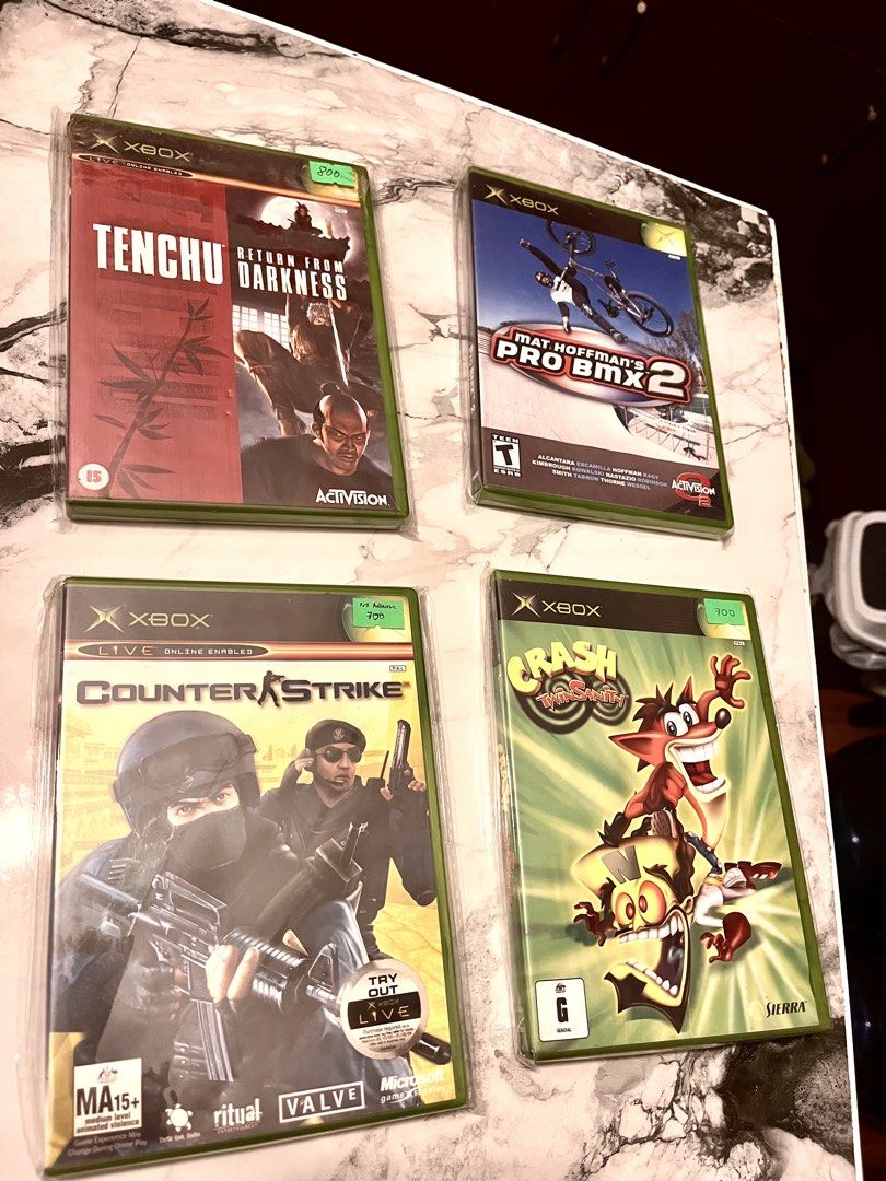 Xbox Game Collection (Category: Xbox) located in Quezon City. Submitted by ArtsyLife1012 (Listing ID 1466259815, Image 1). Description: XBOX Game Collection Tenchu--800 Counter Strike--700 (no manual) Crash twin sanity--700 Pro BMX 2--300 Grab or Lalamove pick up Loc: Tsora ave, Qc Gcash or BPI payment.