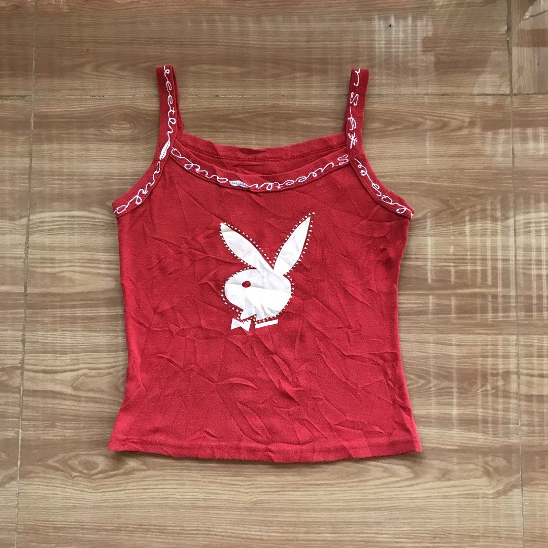 Y2k Playboy Candy Red Tops (Category: Others Tops) located in Cebu City. Submitted by whytruekoy (Listing ID 1466188711, Image 1). Description: Y2k Playboy Candy Red Tops Xsmall - Small Missing tag only Excellent.