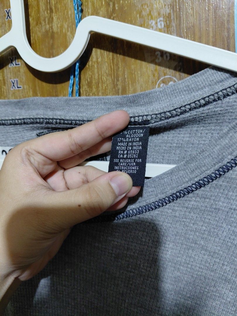 Y2K Point Zero Alternative Movement Grey Long Sleeve Thermal (Category: Tshirts & Polo Shirts ) located in Imus. Submitted by frootiloots4103 (Listing ID 1466314512, Image 3). Description: Grey long sleeve top from Point Zero Alternative Movement. Made in India. Material blend of cotton and rayon. Waffle knit thermal texture. Dark contrast stitching along the neckline and seams. Crew neck design. Comfortable everyday wear for cooler days..