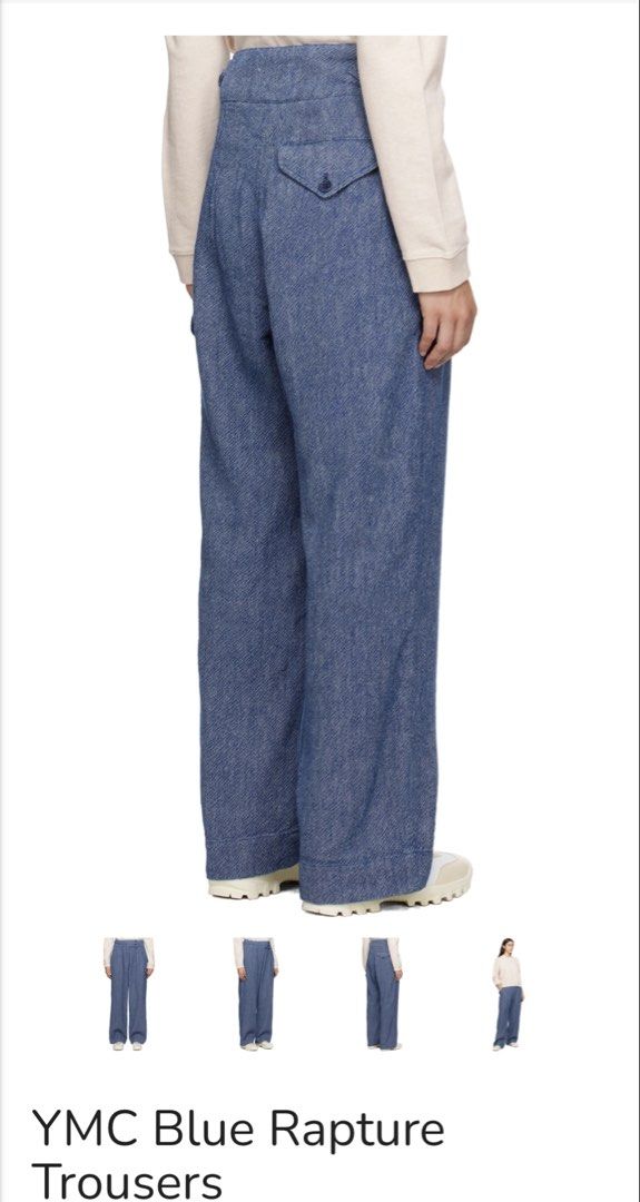 YMC Blue Rapture Trouser (Category: Other Bottoms) located in Cabanglasan. Submitted by thefashiongarage.co (Listing ID 1466335167, Image 2). Description: Title - YMC Model/Name - Blue Rapture Trouser Size on Tag - XS Conditiion - Excellent Condition with no major issue Dimension (WxLxH) - 13.5x42x9.3 Inches Category- Wideleg/Casual/Cargo Fitting - Loose Fit/ High Tise Made in - Poland Material - 57% Linen/ 43% Cotton Color - Blue Design - Baggy 