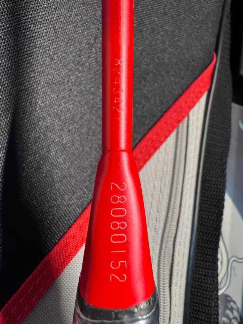 Yonex Arcsaber 11 Pro Badminton Racket (Category: Racket and Ball Sports) located in Paranaque City. Submitted by tcu212 (Listing ID 1466178630, Image 3). Description: Yonex Arcsaber 11 Pro - Spec: 4U G5 (Red & Dark Grey) - Condition: Played with only few games not fit playstyle. considered Brand New, no paint chips - Authenticity: PBSI sticker and verified serial numbers on shaft and cone - Inclusions: Original racquet cover included Strung with