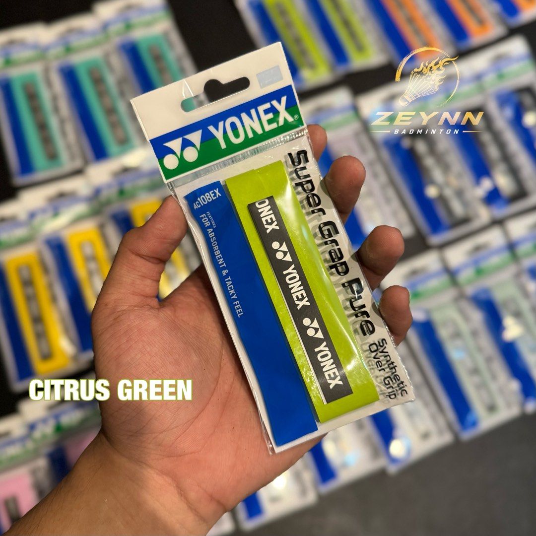Yonex Super Grap Pure AC108EX ( Single ) - Authentic / Original (Category: Racket and Ball Sports) located in Las Pinas. Submitted by lvespinaa (Listing ID 1466224646, Image 3). Description: ‼️AVAILABLE ONHAND : YONEX SUPER GRAP AC108EX‼️ Perfect for replacing your old or worn-out grip and giving your racket a fresh new feel on court! 💯 🏸 Yonex Super Grap Pure AC108EX ( Single ) Available in 8 colors : - WHITE - BLACK - YELLOW - ORANGE - GREEN 
